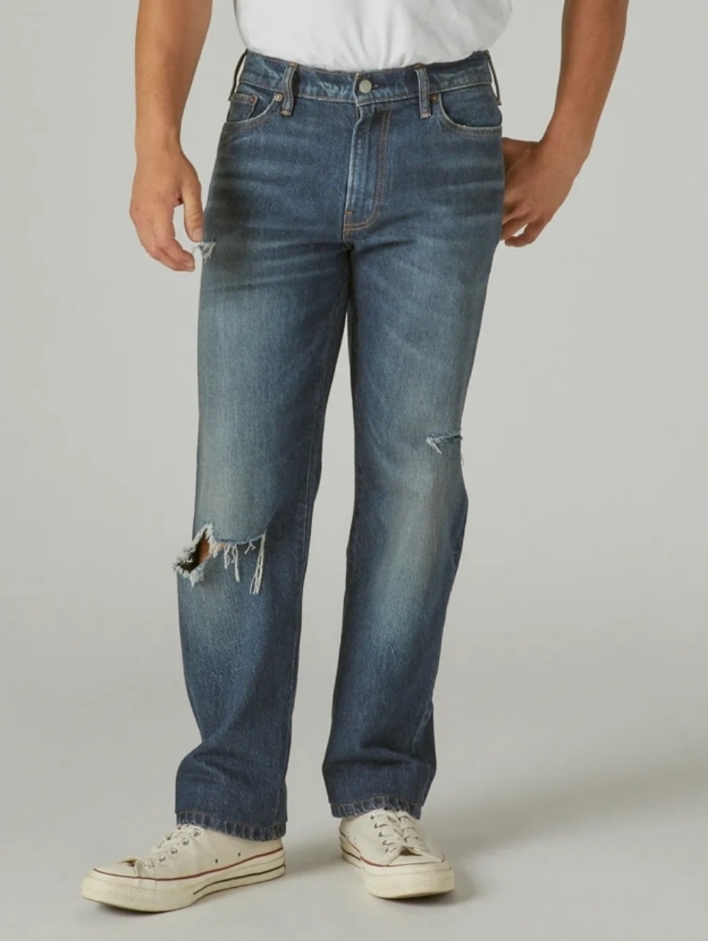 Lucky Brand Men's 363 Vintage Straight Distressed Ripped Jeans Size 30x30 EUC